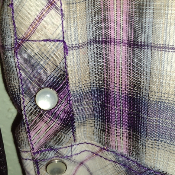 Allen B women's plaid western button shirt size M - Picture 3 of 8